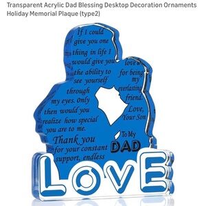 Blue Acrylic Dad Blessing Plaque